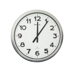 Horloge murale MAULride Radiopilotée Ø61x7,5cm plastique argent/blanc