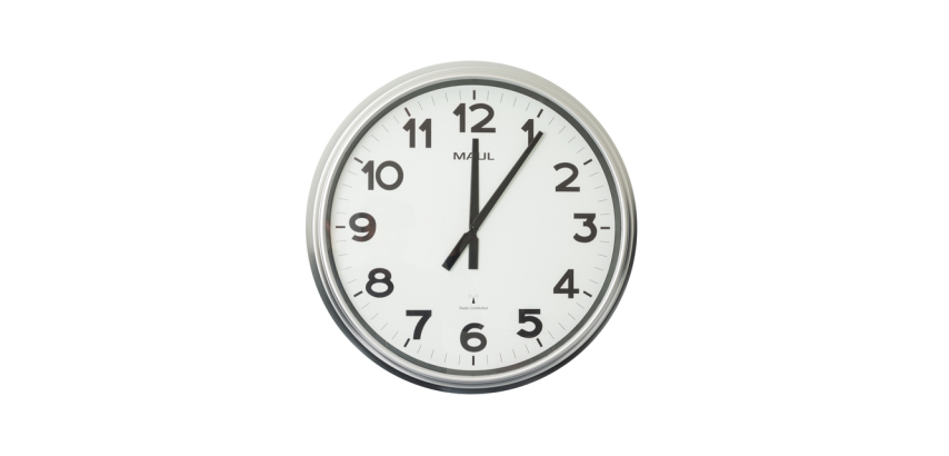 Horloge murale MAULride Radiopilotée Ø61x7,5cm plastique argent/blanc