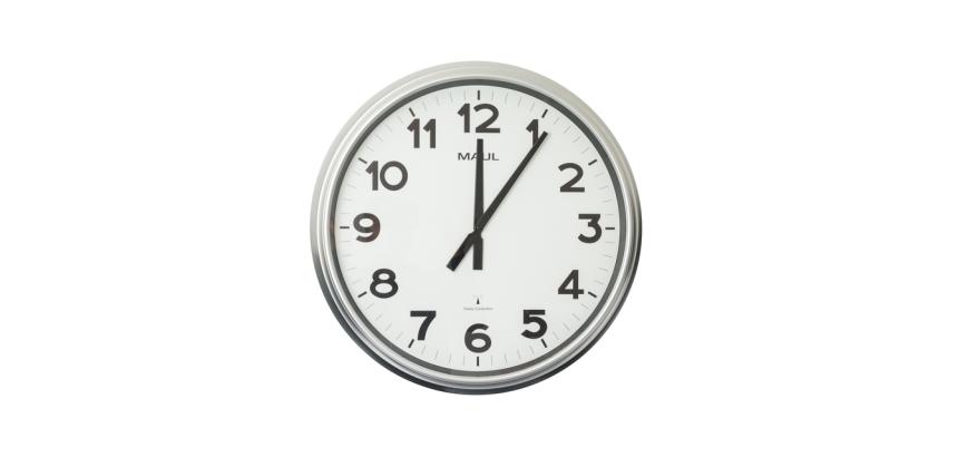 Horloge murale MAULride Radiopilotée Ø61x7,5cm plastique argent/blanc