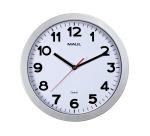 Horloge murale MAULstep Quartz Ø30x5cm plastique Argent/blanc silencieuse