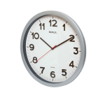 Horloge murale MAULstep Quartz Ø40x5cm plastique Argent/blanc silencieuse