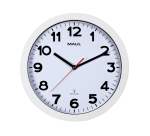 Horloge murale MAULstep RC Ø30x5cm plastique argent/blanc