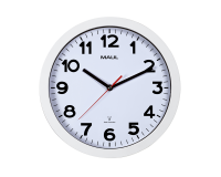 Horloge murale MAULstep RC Ø30x5cm plastique argent/blanc