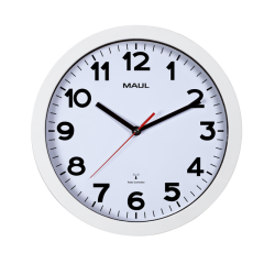 Wandklok MAUL Step RC Ø30x5cm kunststof wit/wit