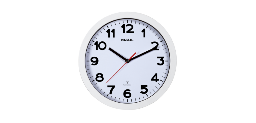 Wall clock MAULstep RC Ø30x5cm silver/white plastic