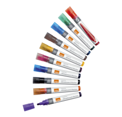 Marqueur tableau blanc Nobo Liquid Ink ogive 3mm assorti 10 pièces