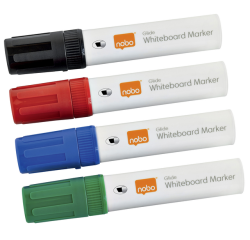 Marqueur tableau blanc Nobo Glide biseau 10mm assorti 4 pièces