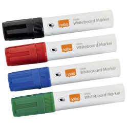 Whiteboardmarker Nobo Glide schuin assorti 10mm 4stuks