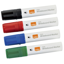 Viltstift Nobo whiteboard Glide schuin assorti 10mm 4stuks