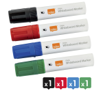 Marqueur tableau blanc Nobo Glide biseau 10mm assorti 4 pièces