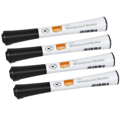 Marqueur tableau blanc Nobo Glide Fin noir 4 pièces