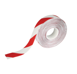 Ruban de marquage sol DURALINE 50mmx30m rouge-blanc