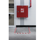 Ruban de marquage sol DURALINE 50mmx30m rouge-blanc