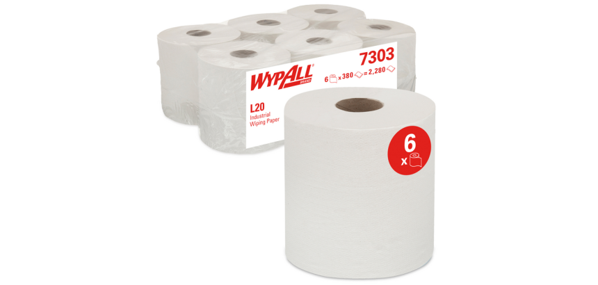 Papier d'essuyage WypAll L20 7303 2 épaisseurs 380 feuilles blanc