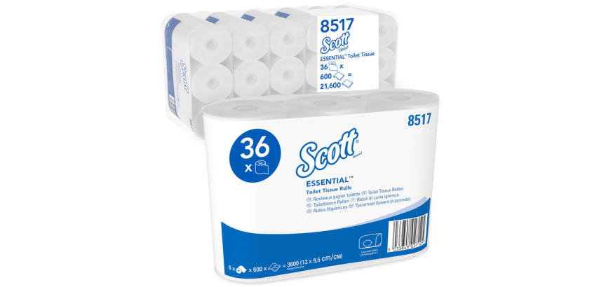 KC Scott Essential Toilet Paper 8517 2-ply 600 sheets white