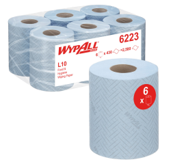 Papier d'essuyage WypAll L10 6223 1 épaisseur 430 feuilles bleu