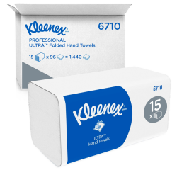 Essuie-mains Kleenex Ultra 6710  pli-I 3 épaisseurs 215x318mm blanc 15x 96 feuilles