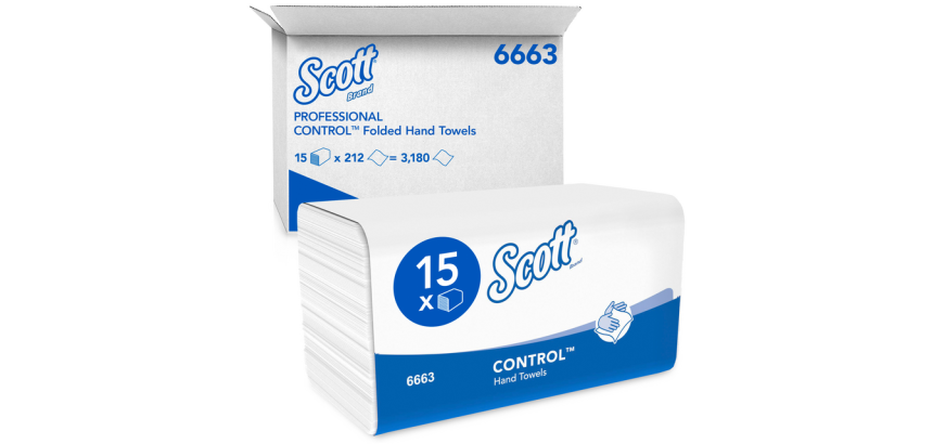 Essuie-mains Scott Control 6663 1 épaisseur pli-I 215x315mm blanc 15x 212 feuilles