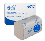 Scott Essential hand towels 6617 1 ply I-fold 200x212mm white 15x 340 sheets