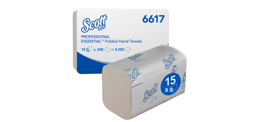 Scott Essential hand towels 6617 1 ply I-fold 200x212mm white 15x 340 sheets