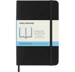 Carnet Moleskine Pocket 90x140mm pointillé couverture souple noir