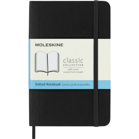 Notitieboek Moleskine pocket 90x140mm dots soft cover zwart