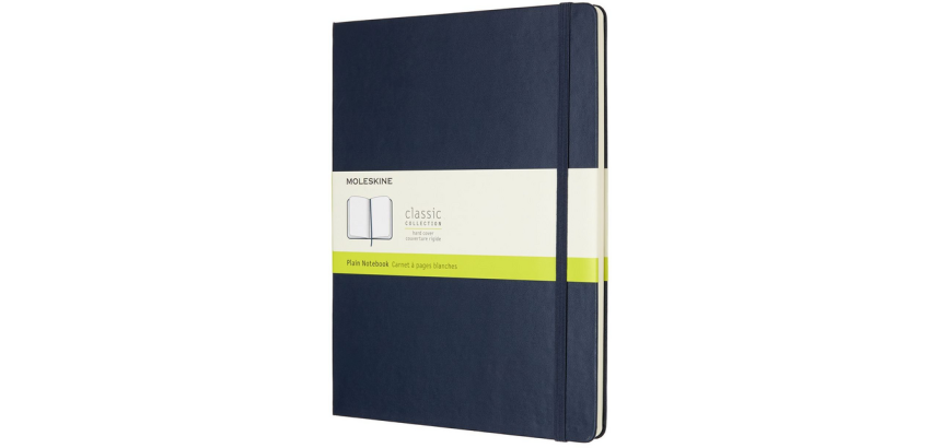 Carnet Moleskine XL 190x250mm uni couverture rigide bleu saphir