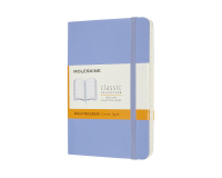 Carnet Moleskine Pocket 90x140mm ligné couverture souple bleu hortensia