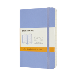 Notitieboek Moleskine pocket 90x140mm lijn soft cover hydrangea blue