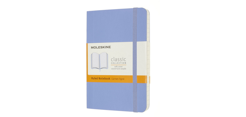 Moleskine Notizbuch Pocket 90x140mm liniert weicher Einband Hortensienblau