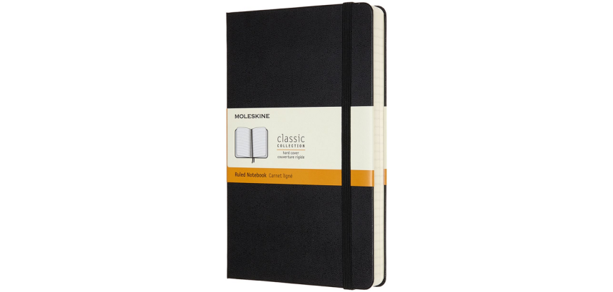Carnet Moleskine Expanded Large 130x210mm ligné couverture rigide noir