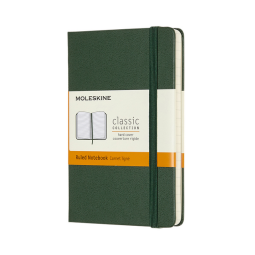 Carnet Moleskine Pocket 90x140mm ligné couverture rigide vert myrte