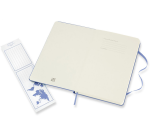 Carnet Moleskine large 130x210mm ligné couverture rigide bleu hortensia