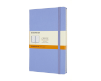 Carnet Moleskine large 130x210mm ligné couverture rigide bleu hortensia