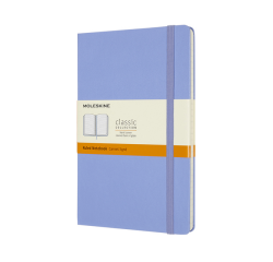 Carnet Moleskine large 130x210mm ligné couverture rigide bleu hortensia