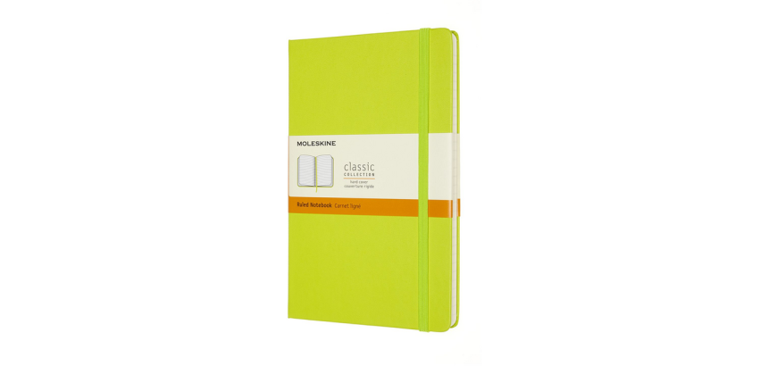 Carnet Moleskine large 130x210mm ligné couverture rigide vert citron