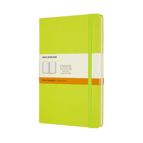 Carnet Moleskine large 130x210mm ligné couverture rigide vert citron