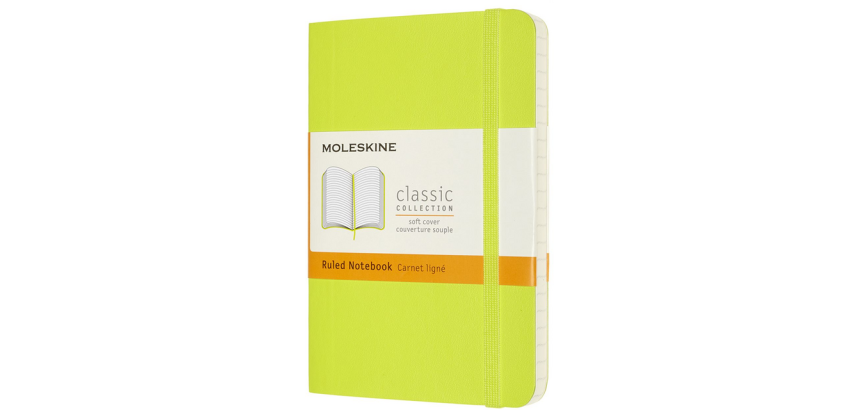 Moleskine Pocket Notebook 90x140mm lined soft cover lime green