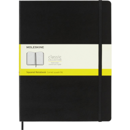 Carnet Moleskine XL 190x250mm carreau 5x5 couverture rigide noire