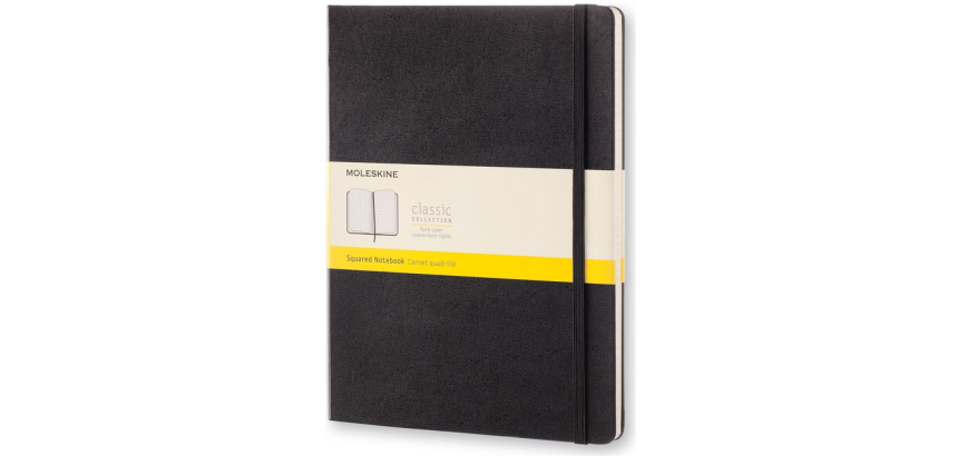 Moleskine XL Notizbuch 190x250mm kariert 5x5 schwarzer Hardcover-Einband