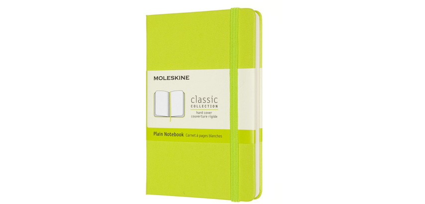 Moleskine-Notizbuch Pocket 90x140mm blanko Hardcover zitronengrün
