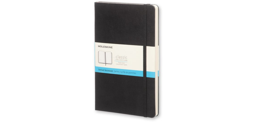 Großes Moleskine-Notizbuch 130x210mm gepunktet harter Einband schwarz