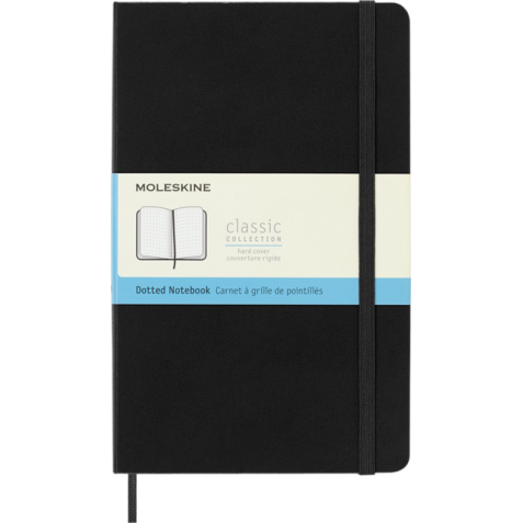 Carnet Moleskine large 130x210mm pointillé couverture rigide noir