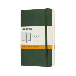 Carnet Moleskine Pocket 90x140mm ligné couverture souple vert myrte