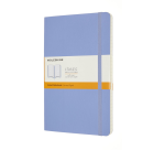 Carnet Moleskine large 130x210mm ligné couverture souple bleu hortensia