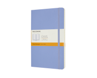 Carnet Moleskine large 130x210mm ligné couverture souple bleu hortensia