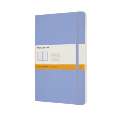 Carnet Moleskine large 130x210mm ligné couverture souple bleu hortensia