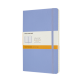 Carnet Moleskine large 130x210mm ligné couverture souple bleu hortensia