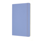Carnet Moleskine large 130x210mm ligné couverture souple bleu hortensia