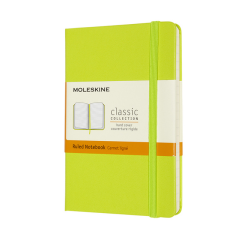 Carnet Moleskine Pocket 90x140mm ligné couverture rigide vert citron